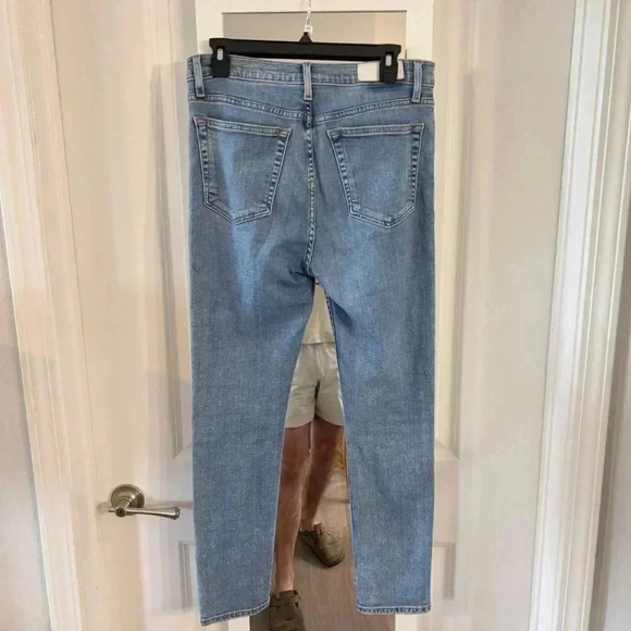 541 ReDone High Rise Ankle Crop Stretch Size 30 Color Blue - Picture 4 of 7